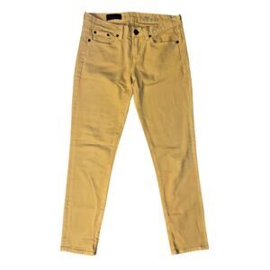Women’s 4/27 J.Crew Yellow Mustard Toothpick Ankle Stretch Jeans Boho Earthy EUC